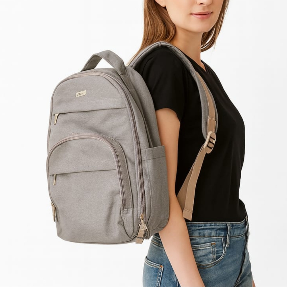 The Voova Waterproof Travel Insulated Diaper Bag in Khaki Ash Color